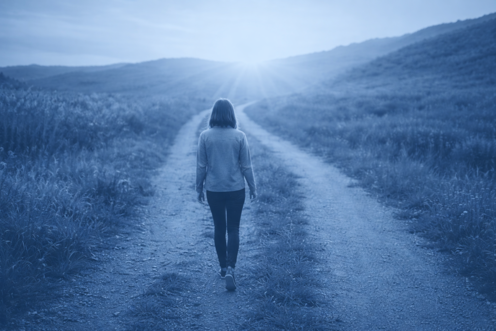 Quiet reflection in nature representing reconnecting with inner guidance and spiritual purpose