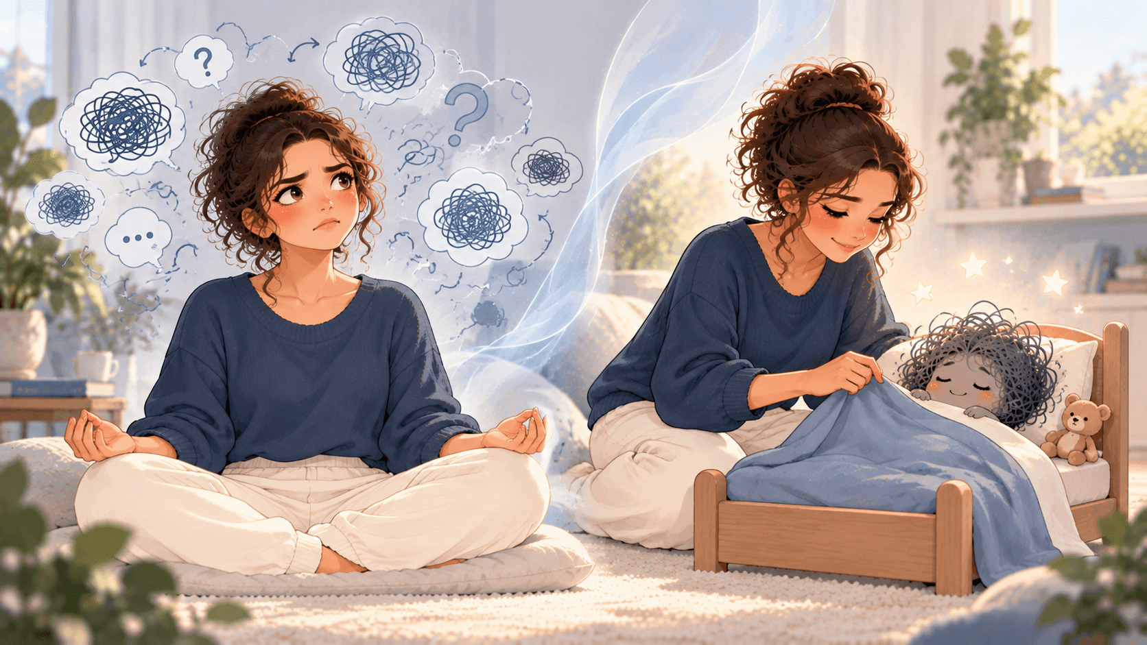 From Racing Thoughts to Restful Calm - meditation for overthinkers